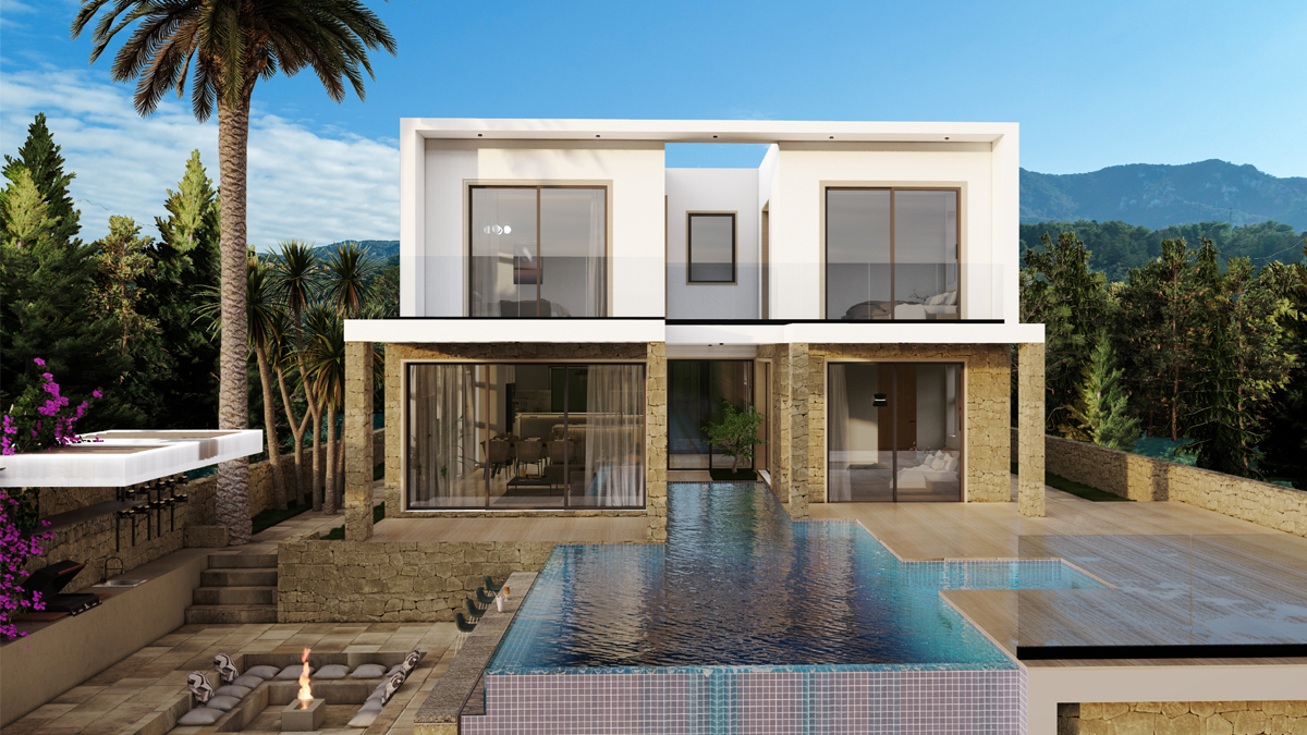 Kuzey Kıbrıs Esentepe'de denize sıfır özel havuzlu lüks villa
